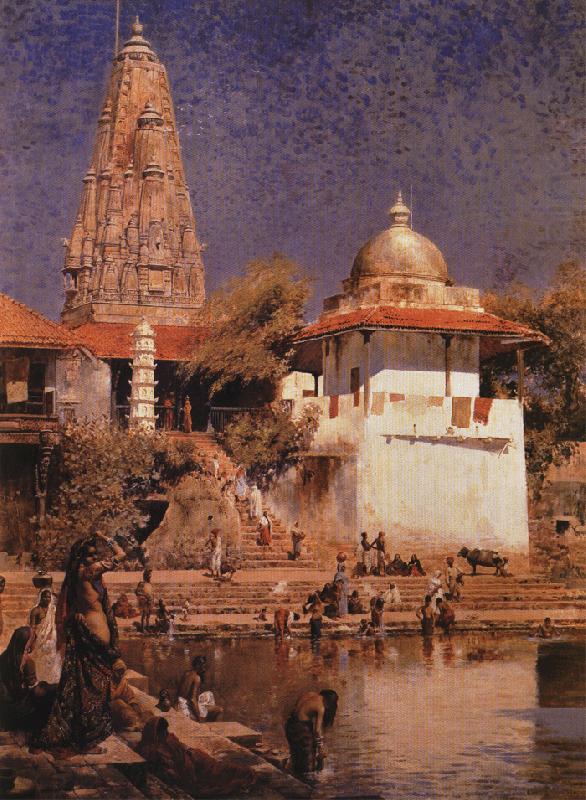 The Temple and Tank of Walkeshwar at Bombay, Edwin Lord Weeks